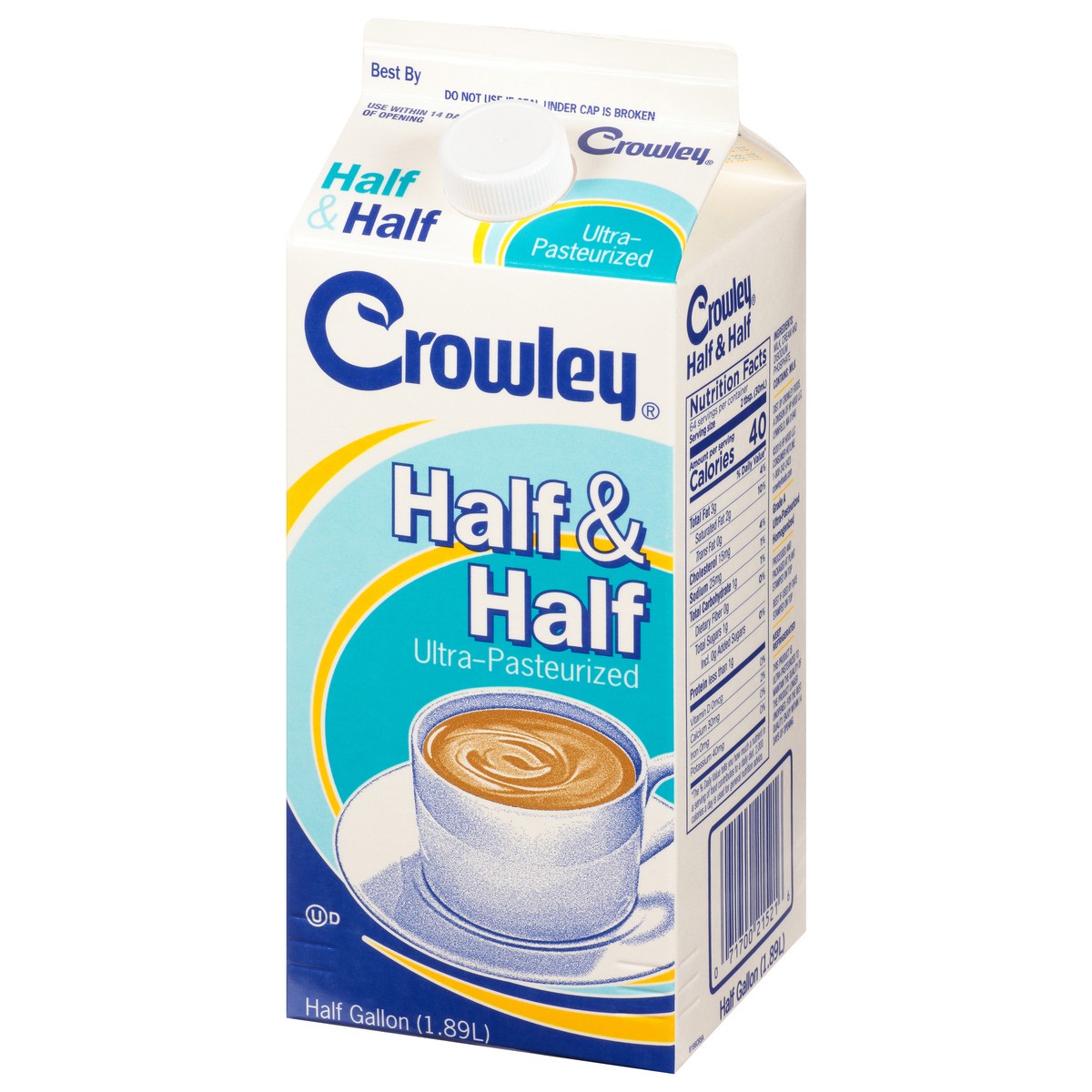 slide 5 of 10, Crowley Half & Half, 64 oz, 1/2 gal