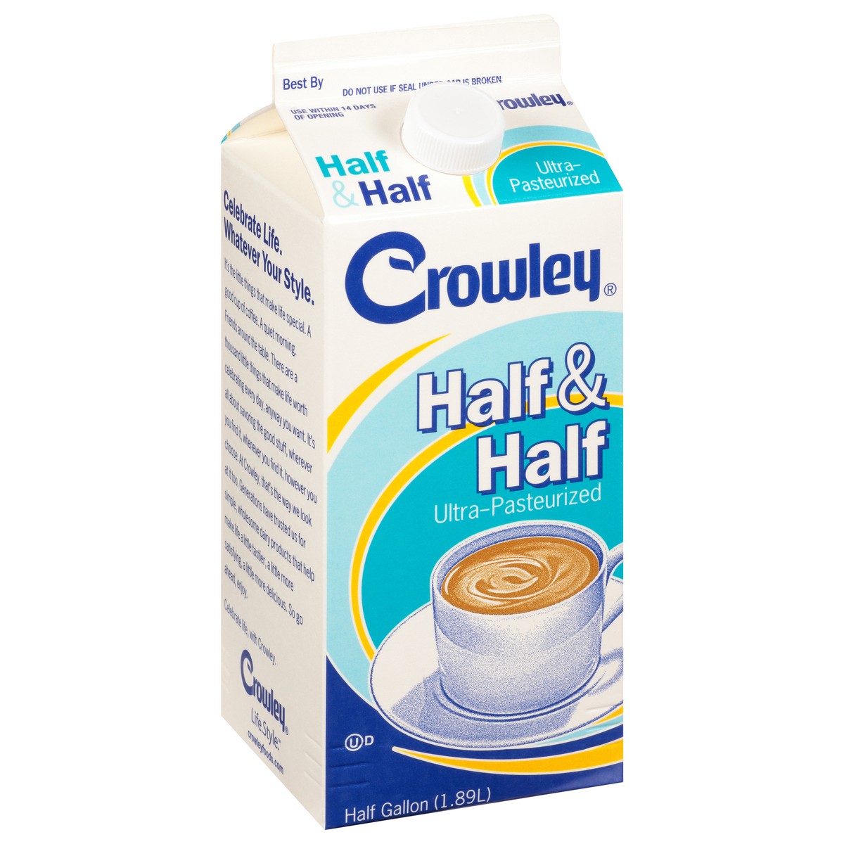 slide 2 of 10, Crowley Half & Half, 64 oz, 1/2 gal