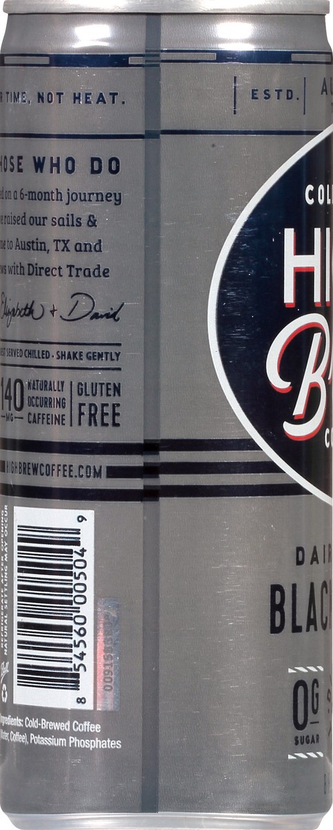 slide 2 of 9, High Brew Coffee Dairy Free Cold-Brew Black & Bold Coffee - 8 oz, 8 oz