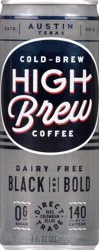 High Brew Coffee Dairy Free Cold-Brew Black & Bold Coffee - 8 oz