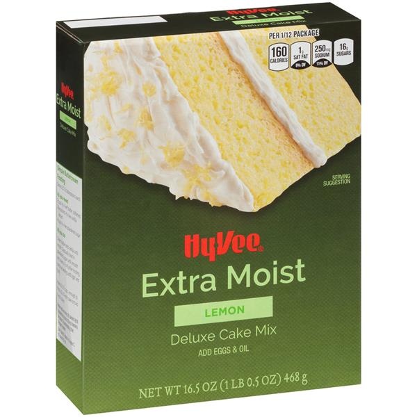 slide 1 of 1, Hy-vee Lemon Extra Moist Deluxe Cake Mix - 16.5 oz, 16.5 oz