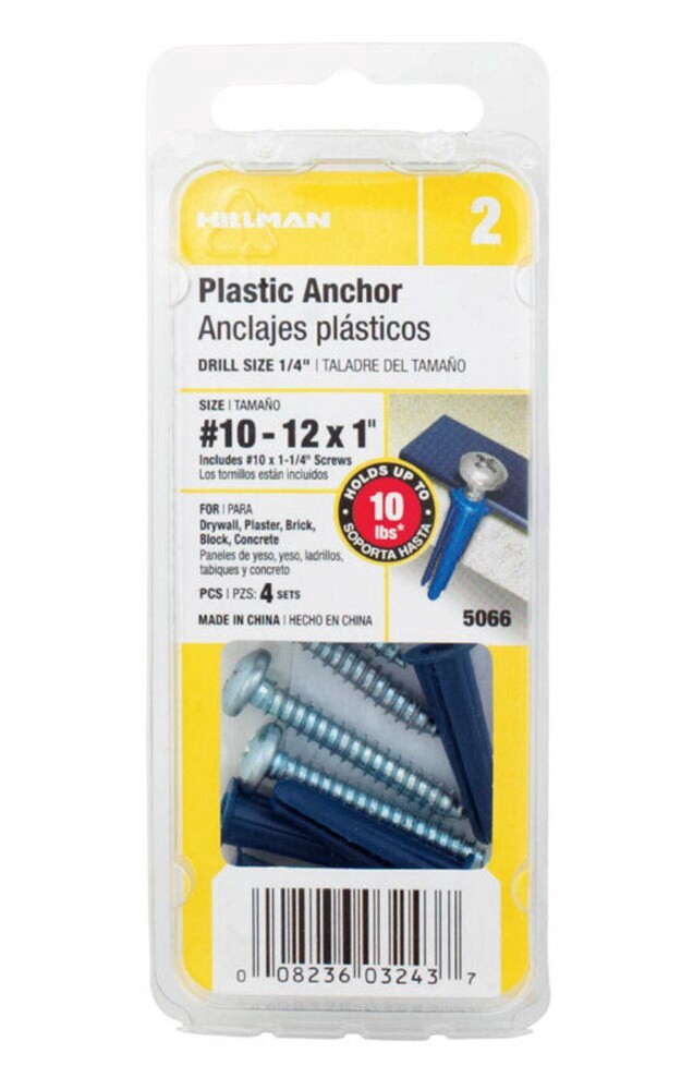 slide 2 of 2, The Hillman Group Plastic Anchors with Screws, 4 ct