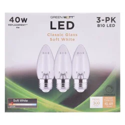 Green Watt B10 40-Watt Clear E26 LED Light Bulbs - Soft White