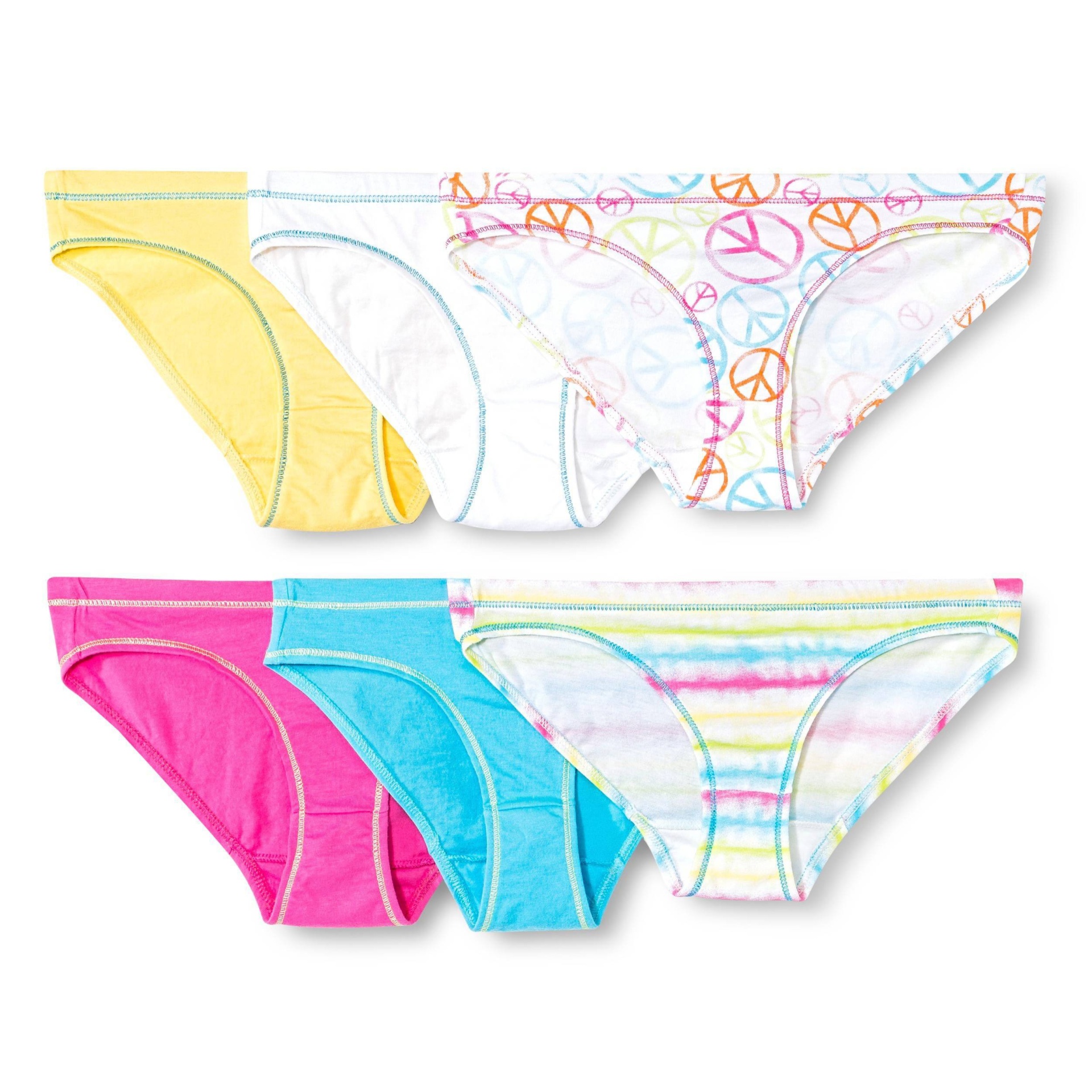 slide 1 of 4, Hanes Premium Girls' 6 Pack Bikini Briefs - Colors May Vary 6, 6 ct