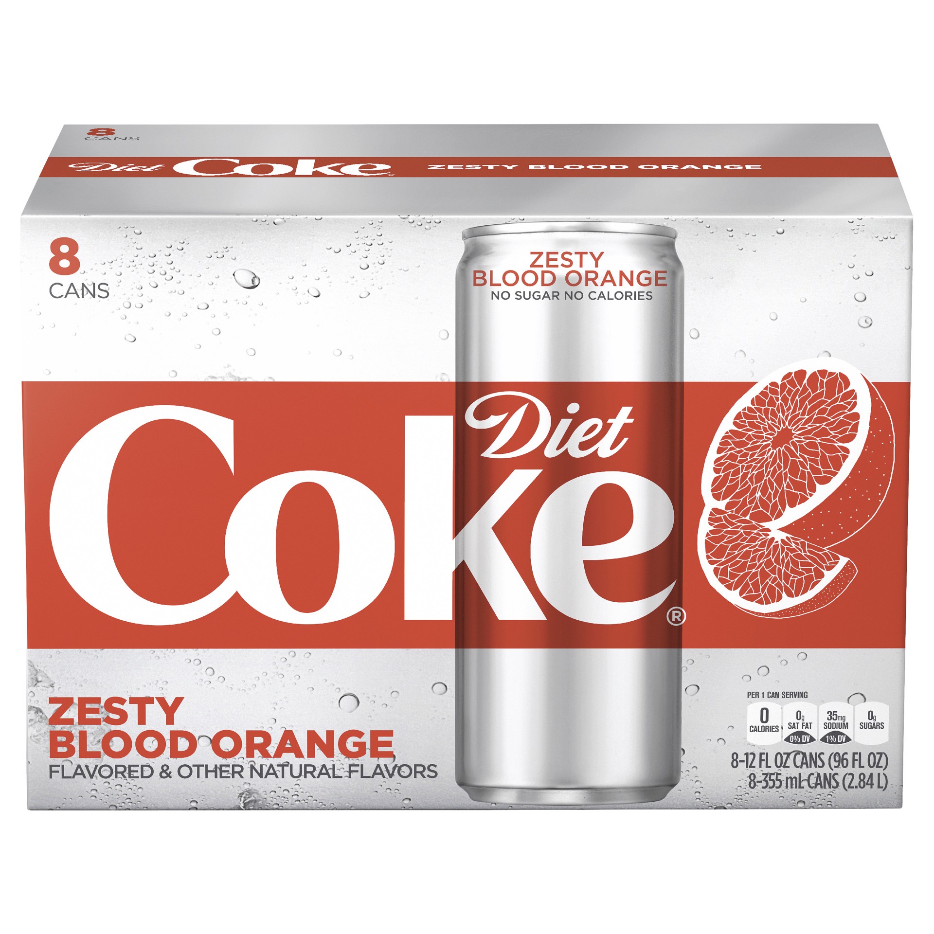 slide 4 of 7, Diet Coke Zesty Blood Orange Soda Soft Drink- 96 fl oz, 96 fl oz