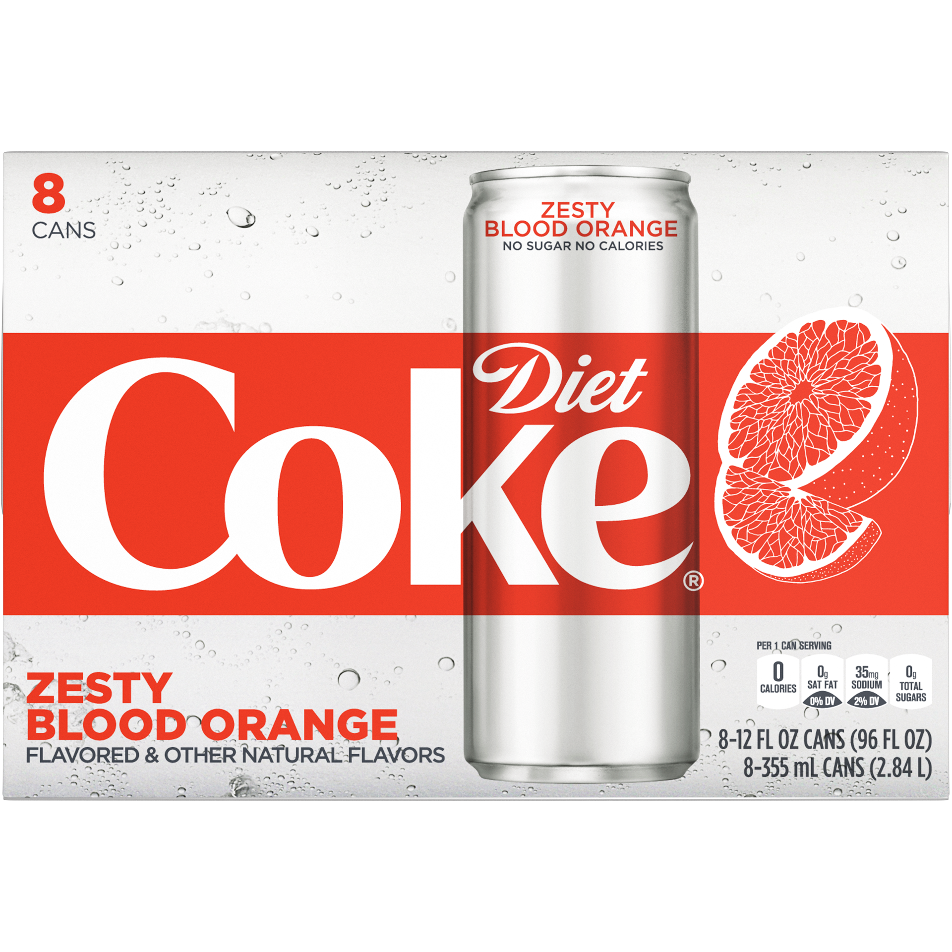 slide 5 of 7, Diet Coke Zesty Blood Orange Soda Soft Drink- 96 fl oz, 96 fl oz