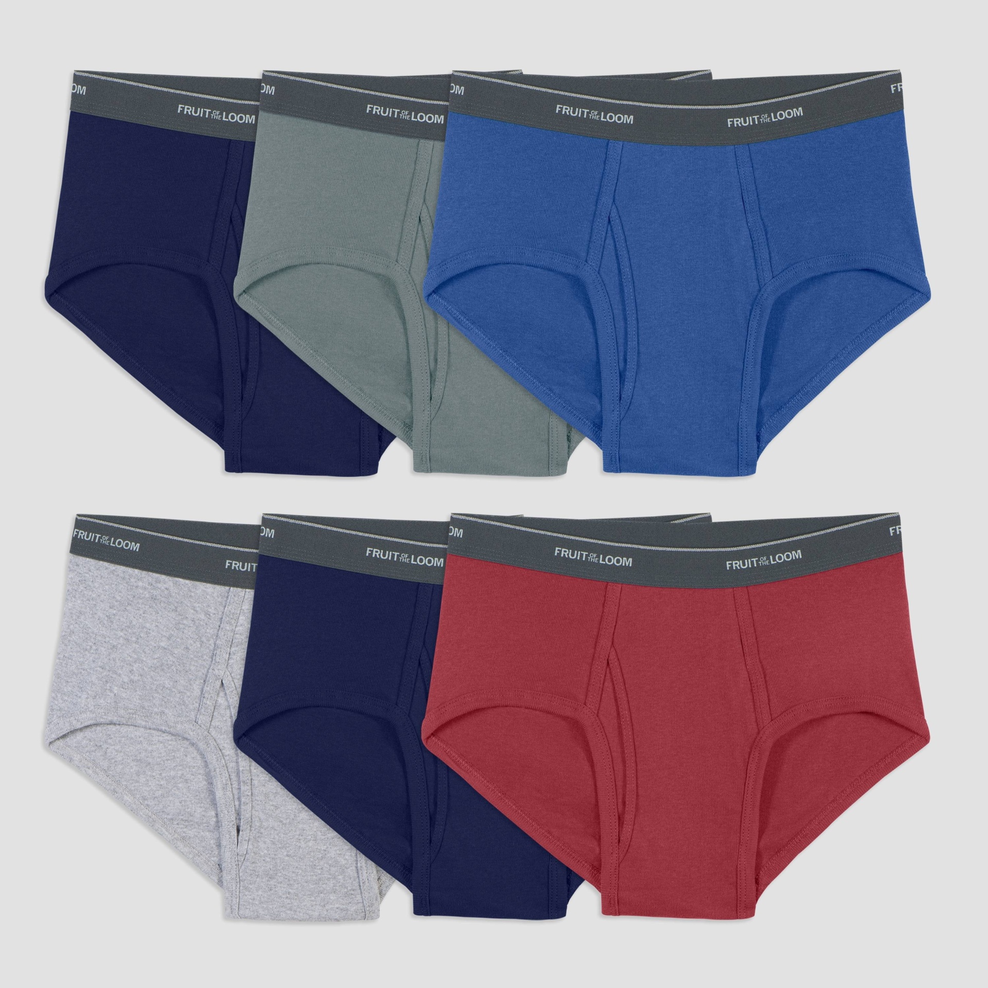 slide 1 of 3, Fruit of the Loom Men's 6pk Briefs - Colors May Vary XL, 6 ct