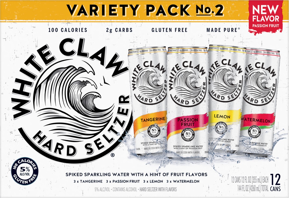 slide 1 of 7, White Claw Hard Seltzer Variety Pack #2. 12 ct , 2 x 12 ct, 12 fl oz