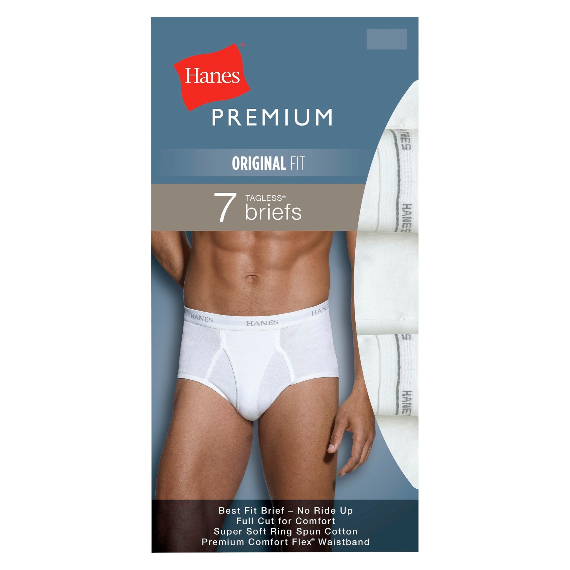 slide 1 of 2, Hanes Premium Men's 7pk Full Rise Briefs - White XL, 1 ct