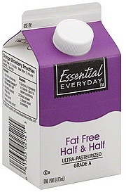 slide 1 of 1, Essential Everyday Half & Half Fat Free, 16 fl oz