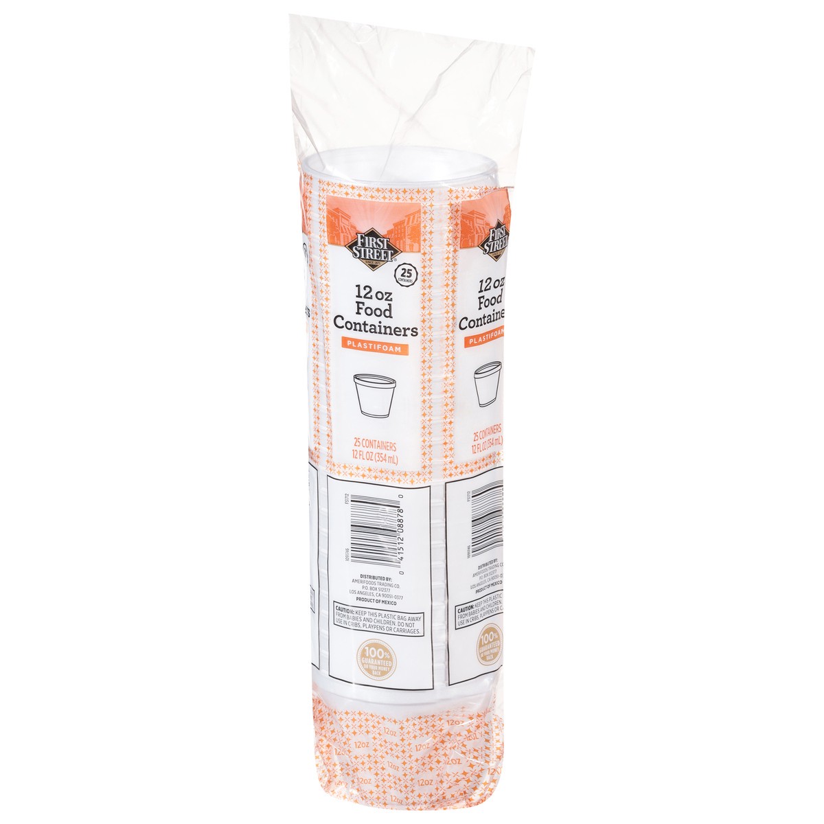 slide 4 of 12, Cb02 First Street Food Container Foam White 12 Oz (BULK), 25 ct