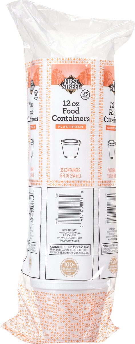 slide 7 of 12, Cb02 First Street Food Container Foam White 12 Oz (BULK), 25 ct
