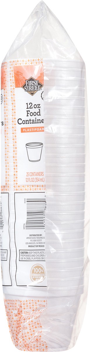 slide 12 of 12, Cb02 First Street Food Container Foam White 12 Oz (BULK), 25 ct