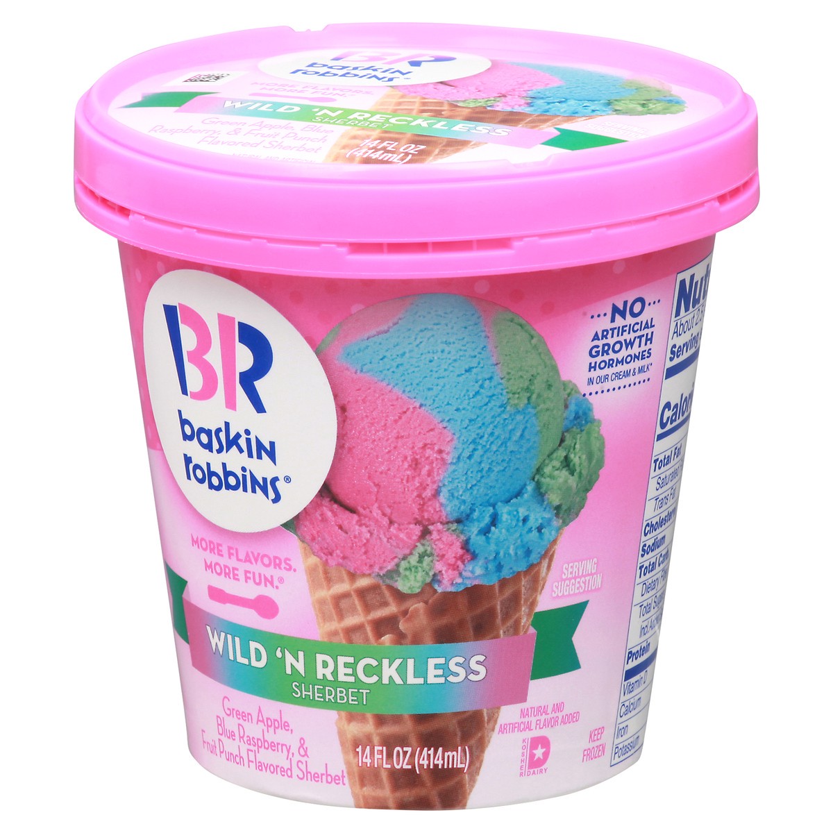 slide 8 of 9, Baskin-Robbins Wild 'N Reckless Sherbet 14 fl oz, 14 oz