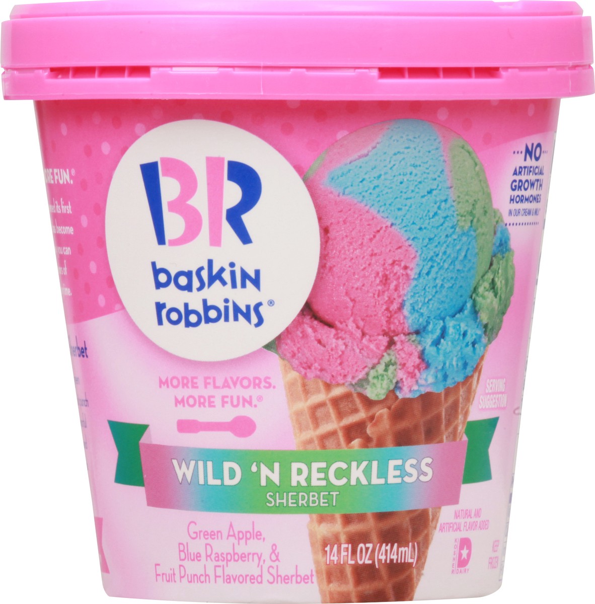 slide 3 of 9, Baskin-Robbins Wild 'N Reckless Sherbet 14 fl oz, 14 oz