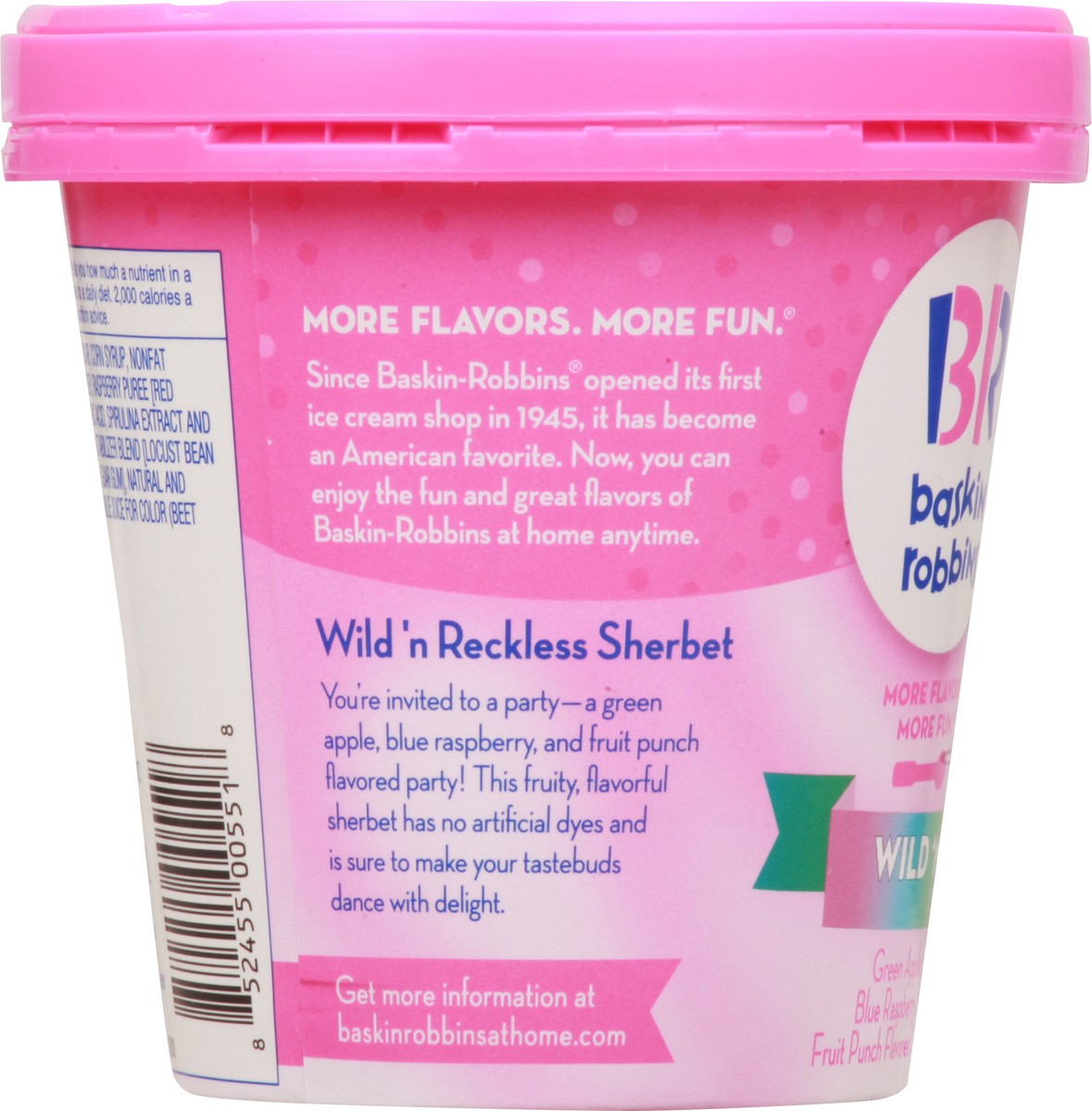 slide 6 of 9, Baskin-Robbins Wild 'N Reckless Sherbet 14 fl oz, 14 oz