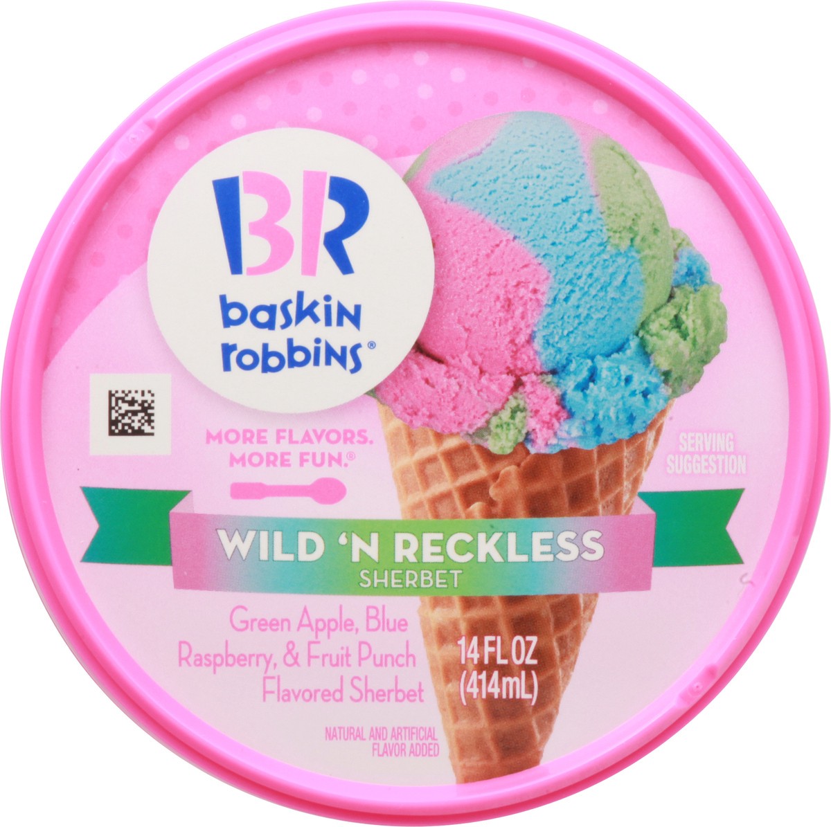 slide 2 of 9, Baskin-Robbins Wild 'N Reckless Sherbet 14 fl oz, 14 oz