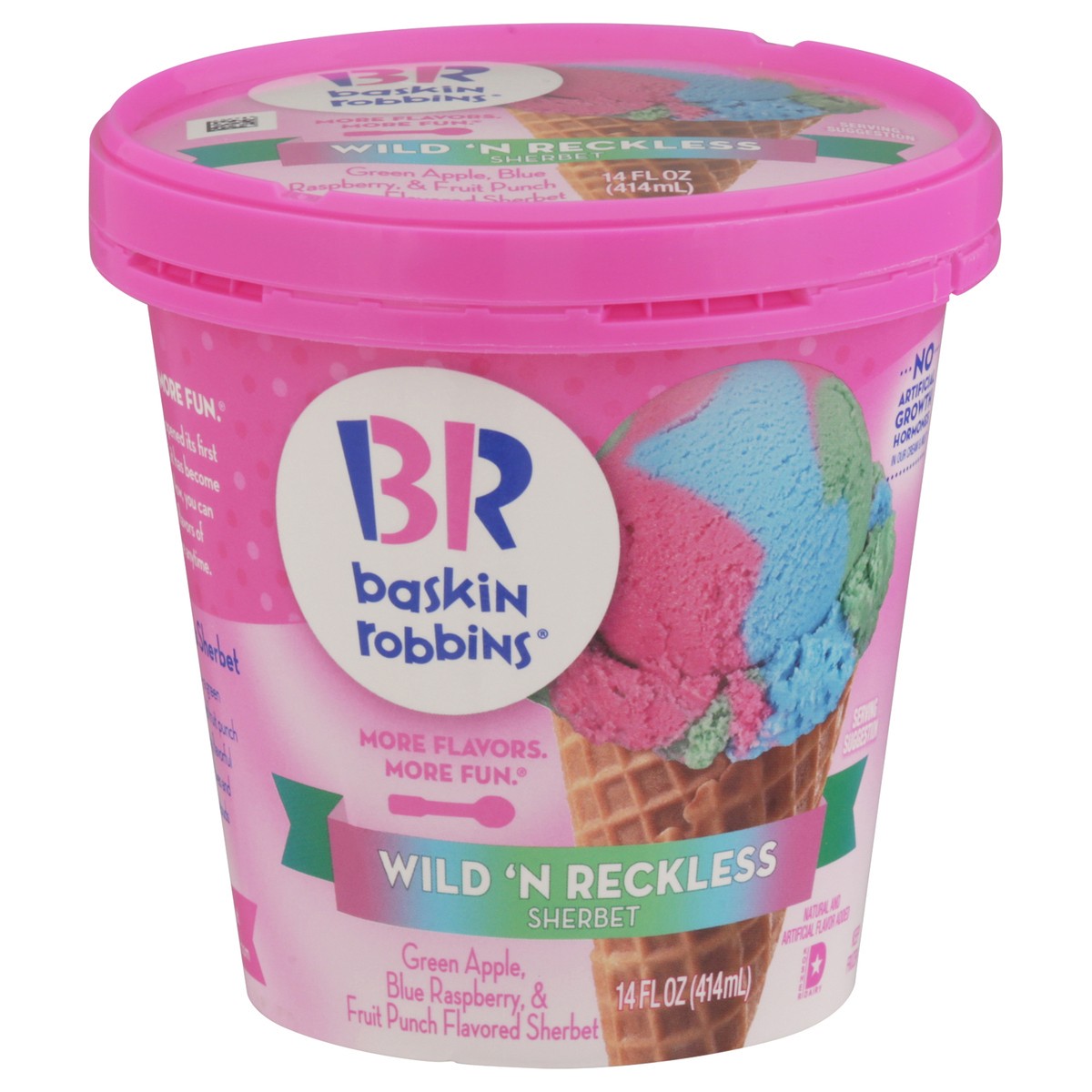 slide 1 of 9, Baskin-Robbins Wild 'N Reckless Sherbet 14 fl oz, 14 oz