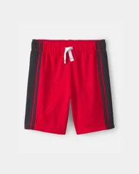 Oshkosh Boys Striped Mesh Active Shorts - Red - Size 4