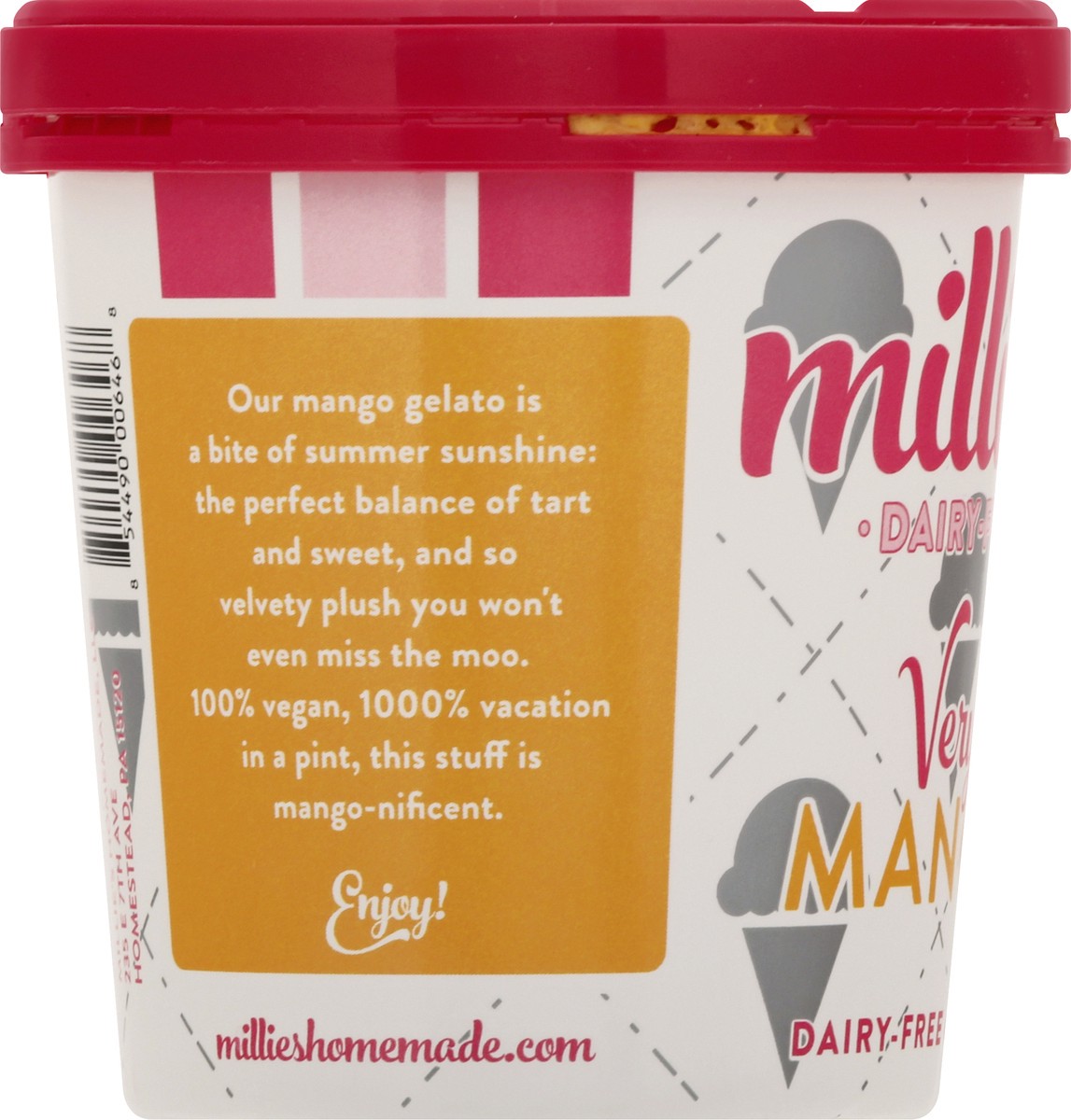 slide 5 of 9, Millie's Dairy-Free Very Mango Gelato 1 pt, 1 pint