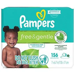 Pampers Free & Gentle 2x Ff Baby Wipes - 156 CT