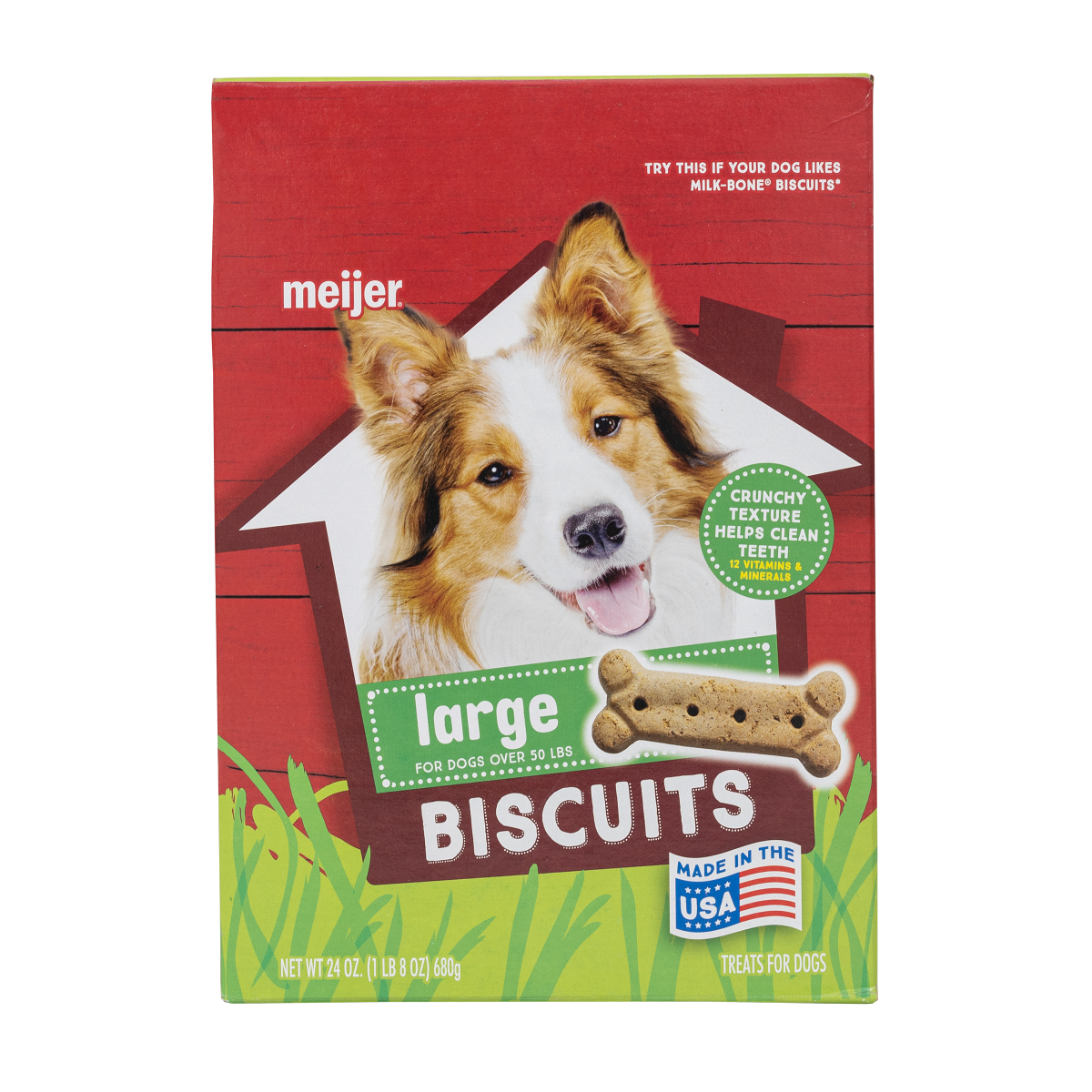 slide 1 of 5, Meijer Large Biscuits Dog Treats, 24 oz