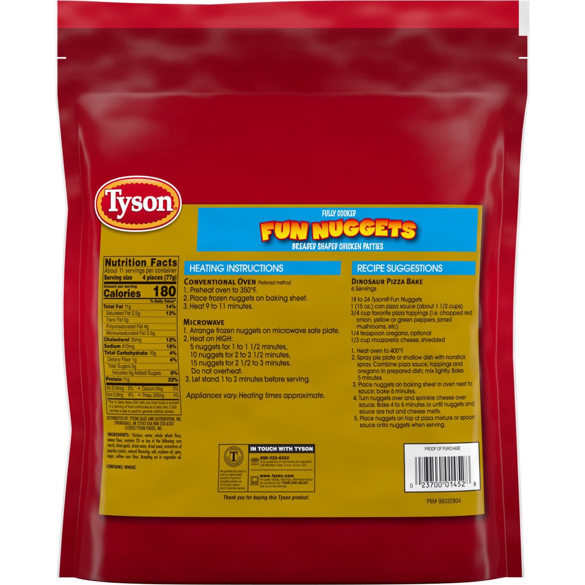 slide 8 of 10, Tyson Fully Cooked Frozen Fun Chicken Nuggets, 29 oz