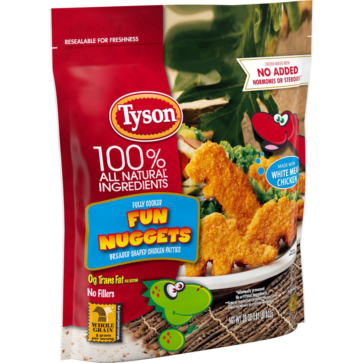 slide 4 of 10, Tyson Fully Cooked Frozen Fun Chicken Nuggets, 29 oz