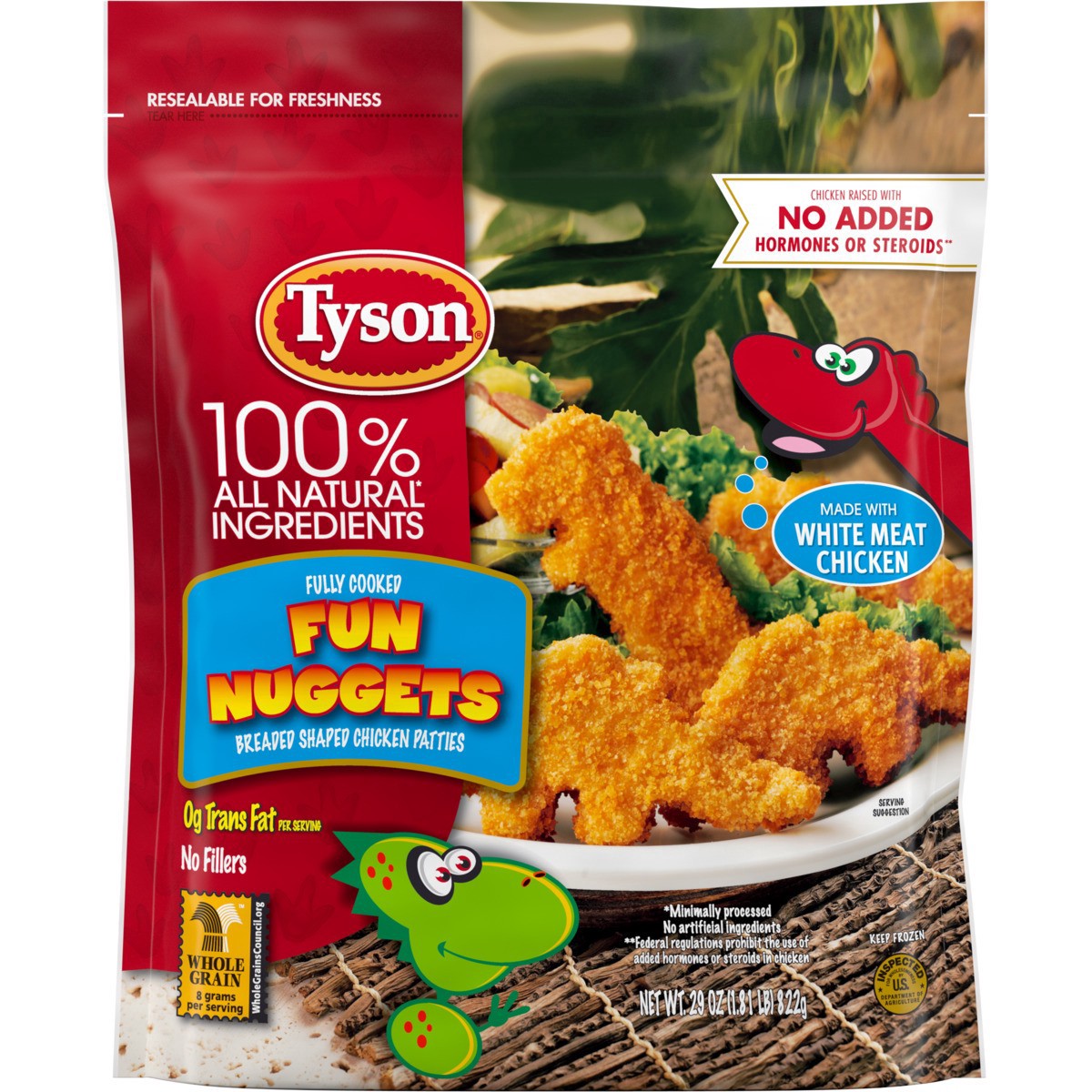 slide 7 of 10, Tyson Fully Cooked Frozen Fun Chicken Nuggets, 29 oz