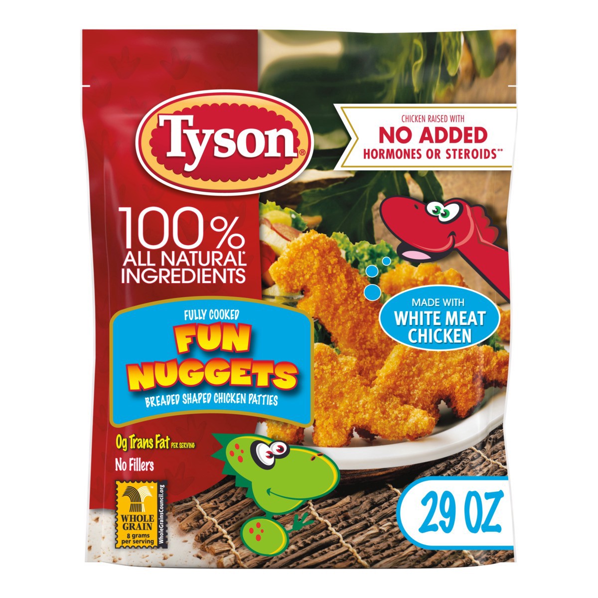 slide 2 of 10, Tyson Fully Cooked Frozen Fun Chicken Nuggets, 29 oz