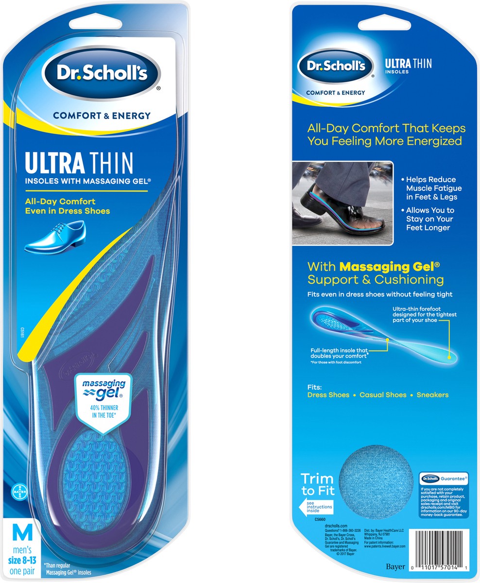 slide 3 of 3, Dr. Scholl's Dr Scholls Mens Pain Relief Orthotics For Sore Soles Size 814, 1 pair