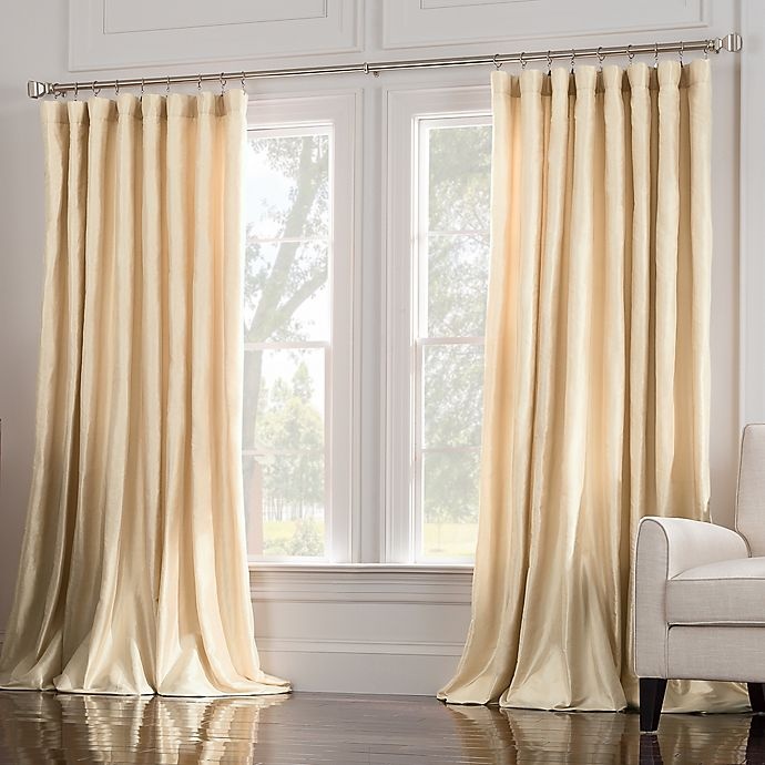 slide 1 of 1, Valeron Estate Silk Double Width Window Curtain Panel - Pearl, 95 in