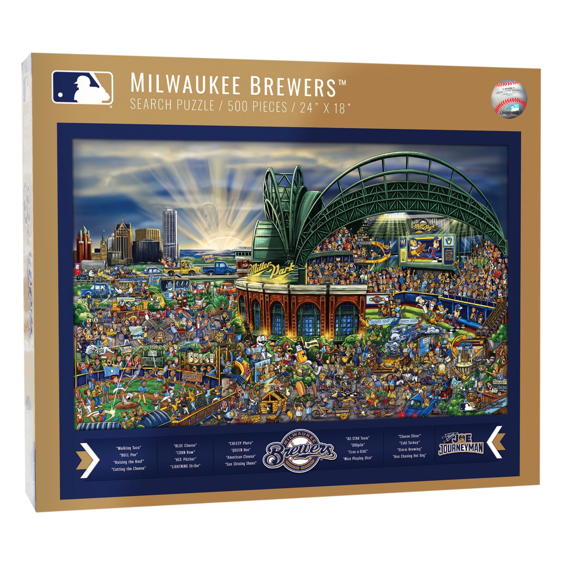 slide 1 of 3, MLB Milwaukee Brewers Find Joe Journeyman Puzzle, 500 ct