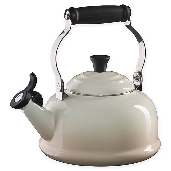 slide 1 of 1, Le Creuset Whistling Tea Kettle - Meringue, 1.7 qt