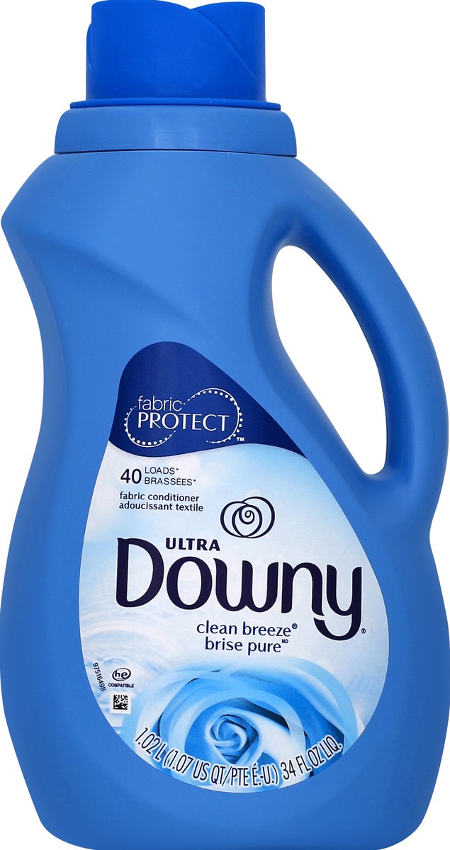 slide 2 of 2, Downy Clean Breeze Ultra Fabric Protect Softener, 34 fl oz