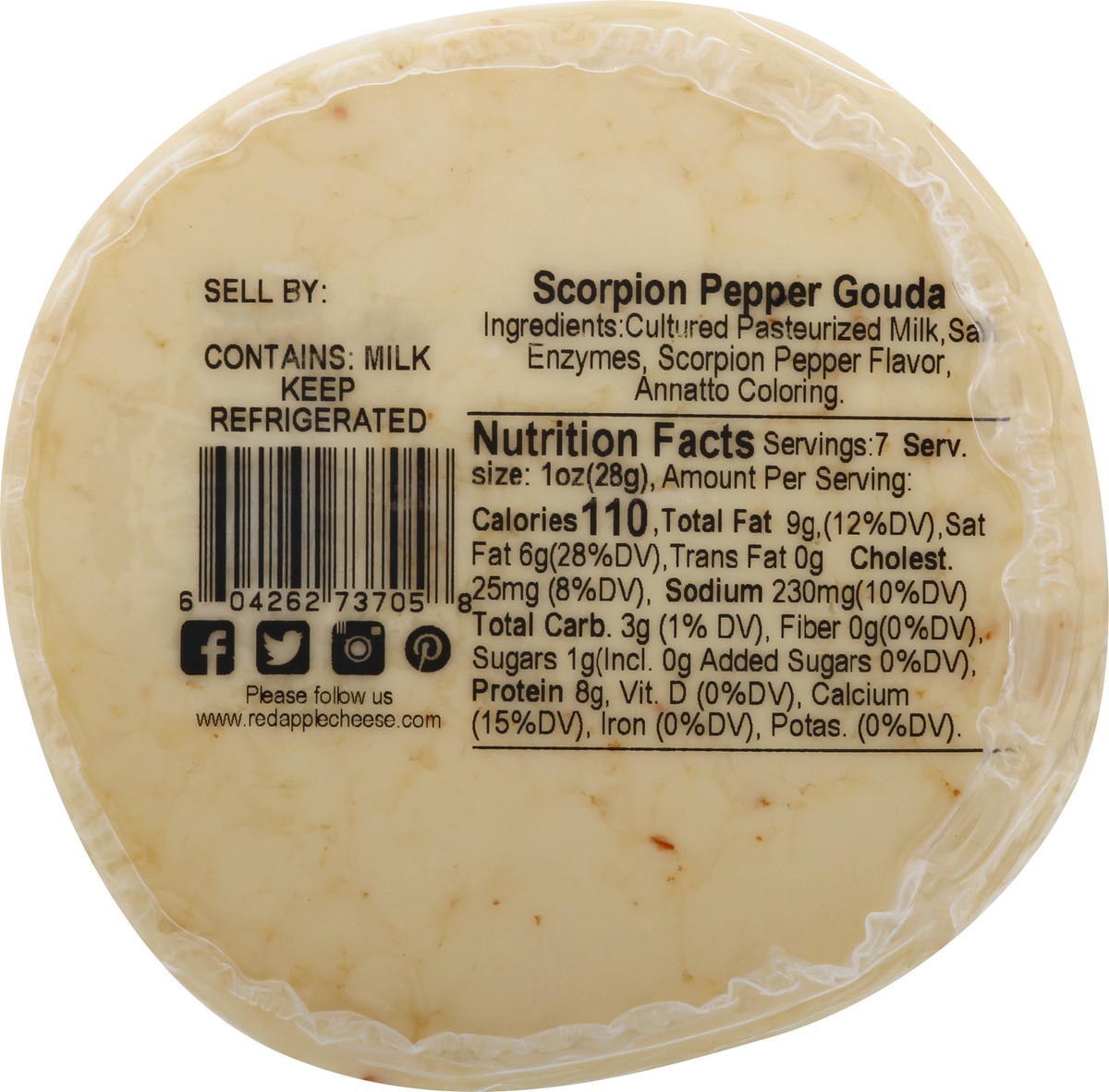 slide 5 of 13, Red Apple Scorpion Pepper Gouda Cheese, 7 oz