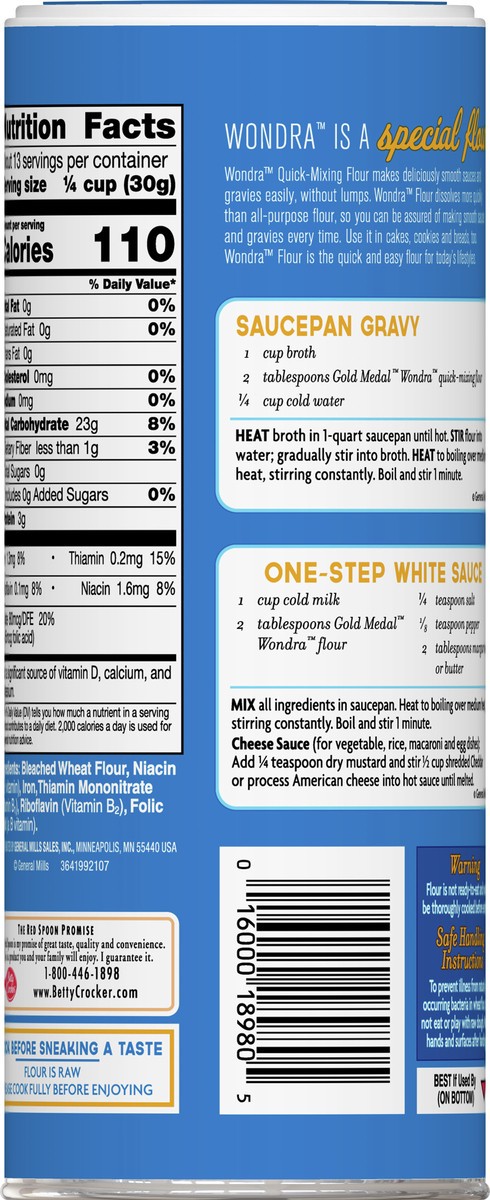 slide 6 of 13, Gold Medal Wondra Quick Mixing All Purpose Flour, 13.5 oz