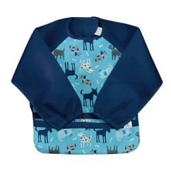Snap & Go Easy-Wear Long Sleeve Bib-Aqua