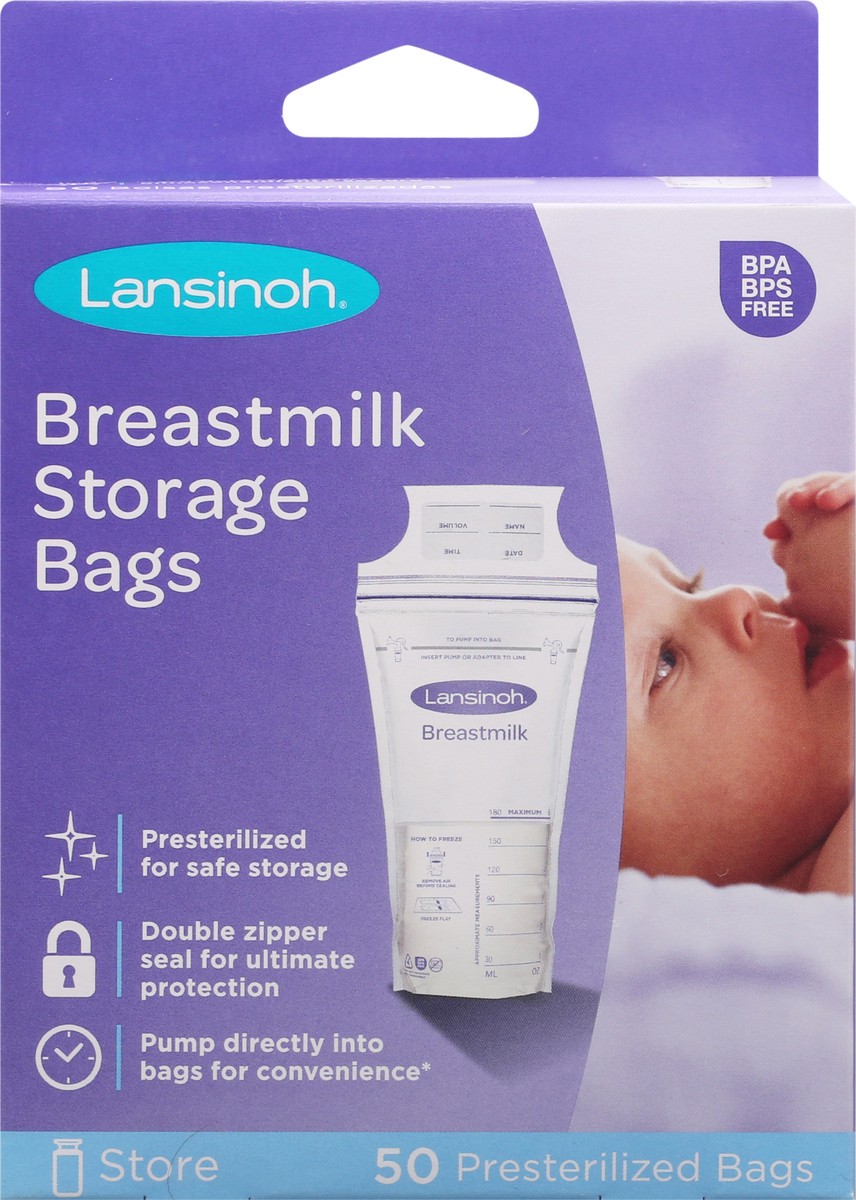 slide 6 of 9, Lansinoh Brstmilk Store. Bag, Tiss Disp, 50 ct