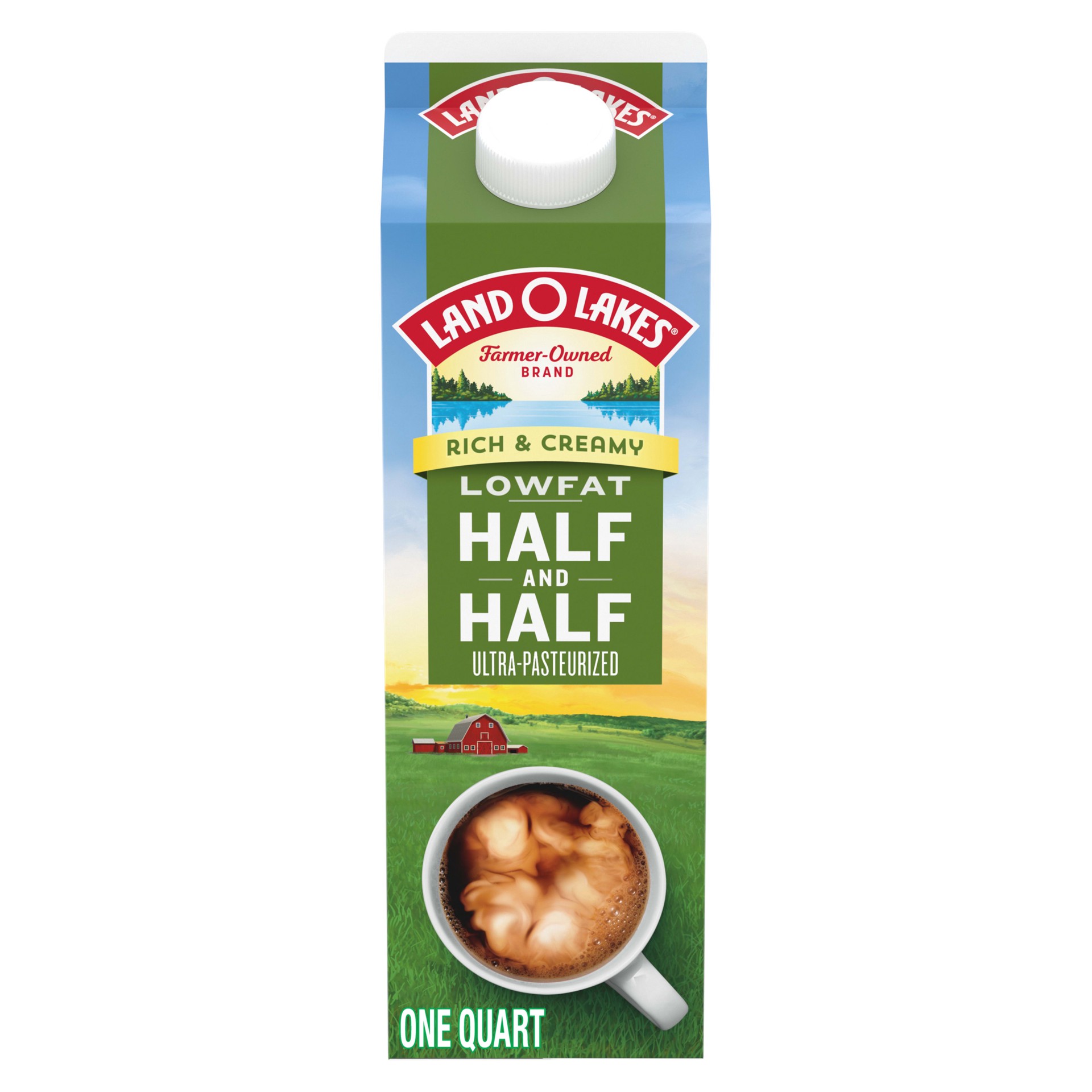 slide 8 of 10, Land O'Lakes Lowfat Half & Half, 1 Quart, 946 ml