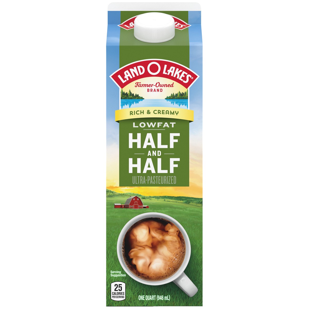 slide 1 of 10, Land O'Lakes Lowfat Half & Half, 1 Quart, 946 ml