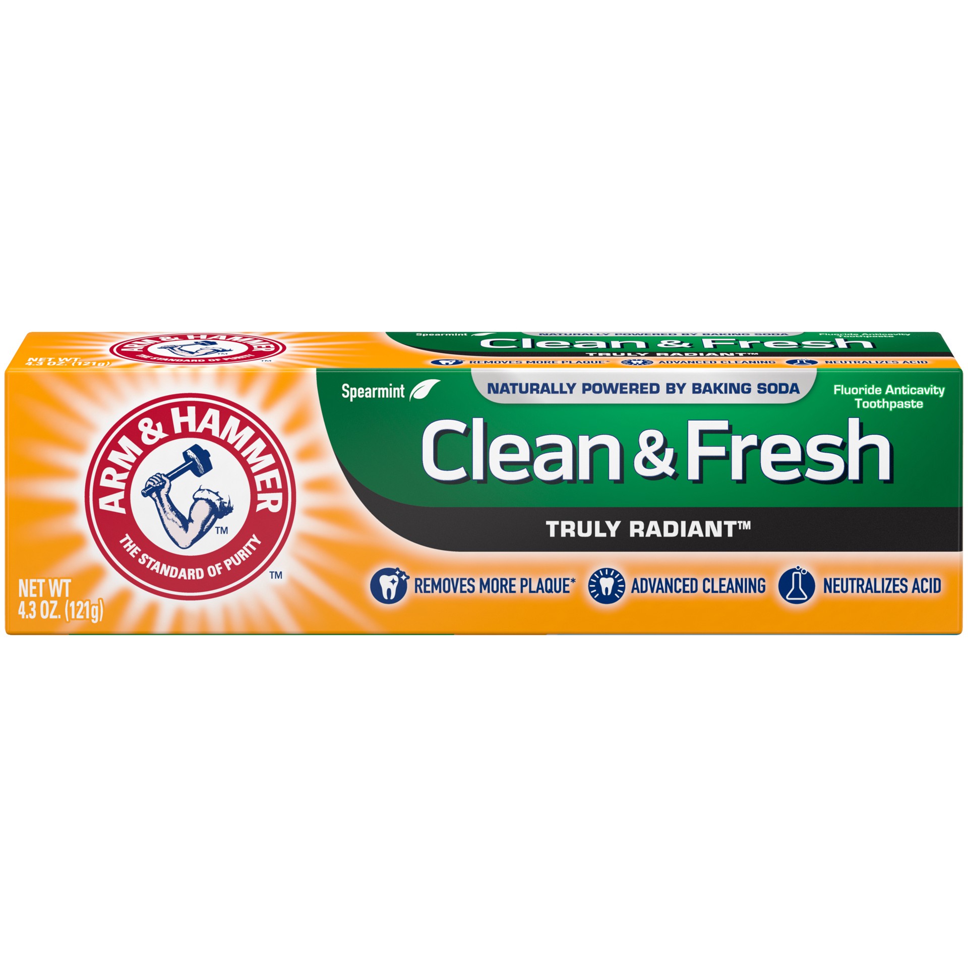 slide 1 of 4, ARM & HAMMER Truly Radiant Clean & Fresh Toothpaste, 4.3OZ, 4.3 oz