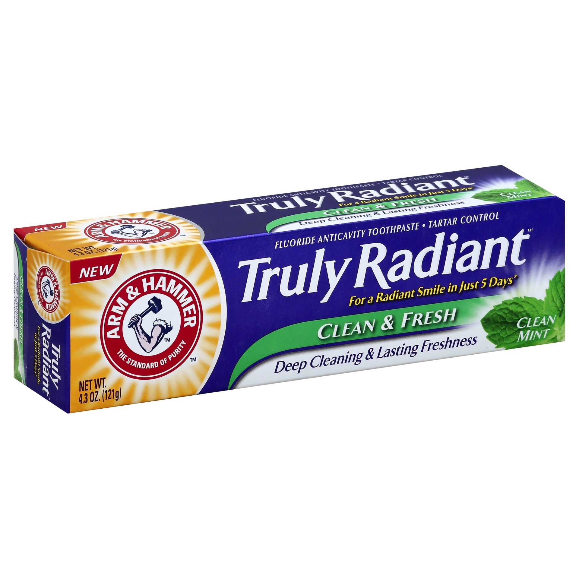 slide 1 of 4, ARM & HAMMER Truly Radiant Toothpaste - Clean & Fresh, 4.3 oz