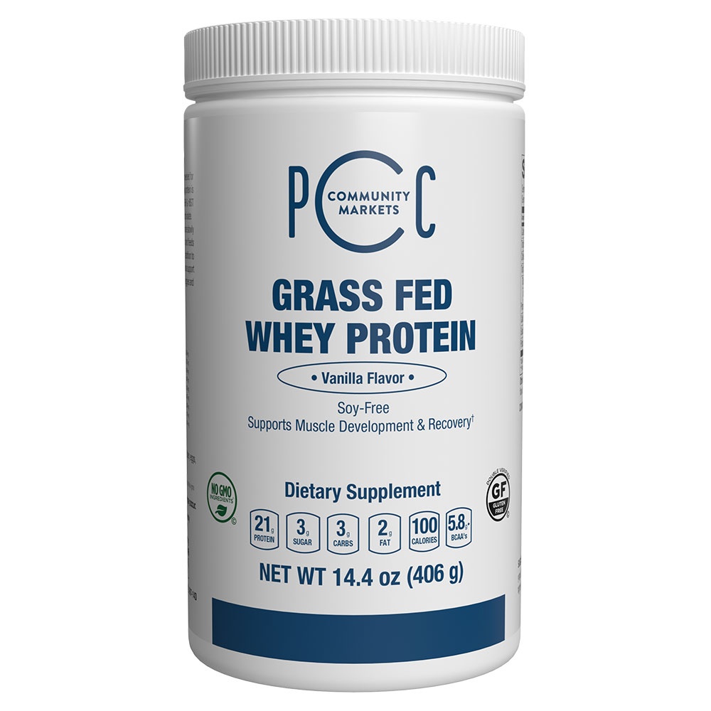 slide 1 of 1, PCC Vanilla Grass-Fed Whey Protein Powder, 14.4 oz