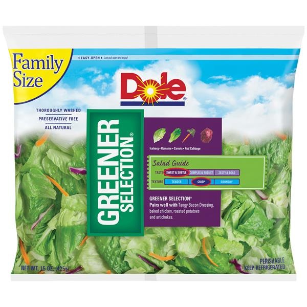 slide 1 of 1, Dole Greener Selection Salad, 15 oz