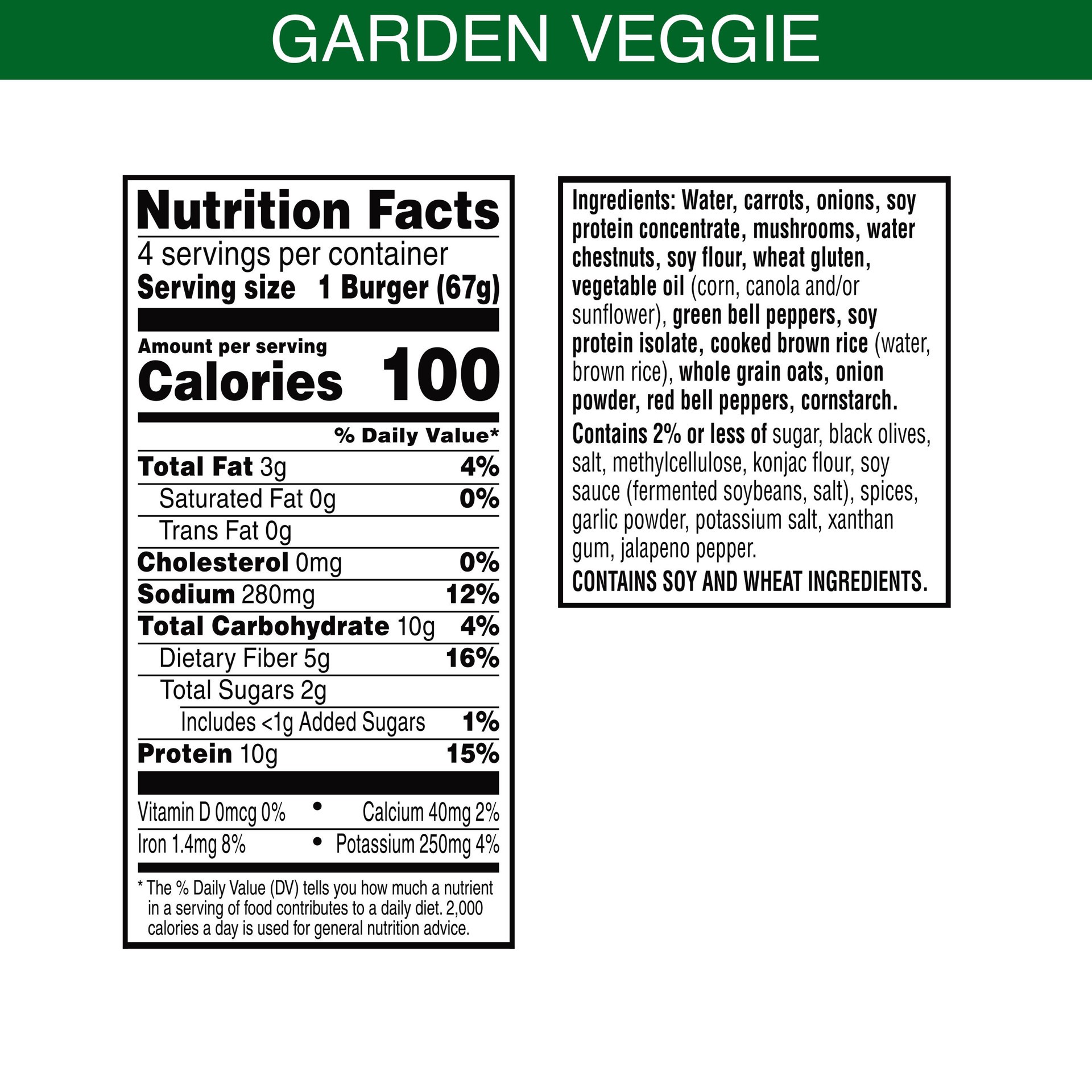 slide 3 of 5, MorningStar Farms Veggie Burgers, Vegan Plant Based Protein, Frozen Meal Starter, Garden Veggie, 9.5oz Bag, 4 Burgers, 9.5 oz