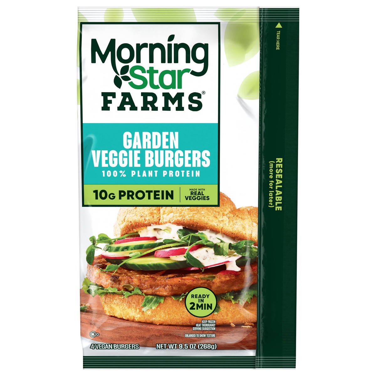 slide 1 of 5, MorningStar Farms Garden Veggie Veggie Burgers, 9.5 oz