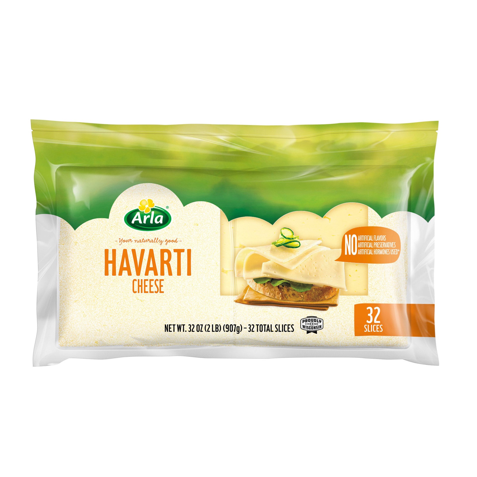 slide 1 of 1, Arla Havarti Cheese Slices, 2 lbs, 