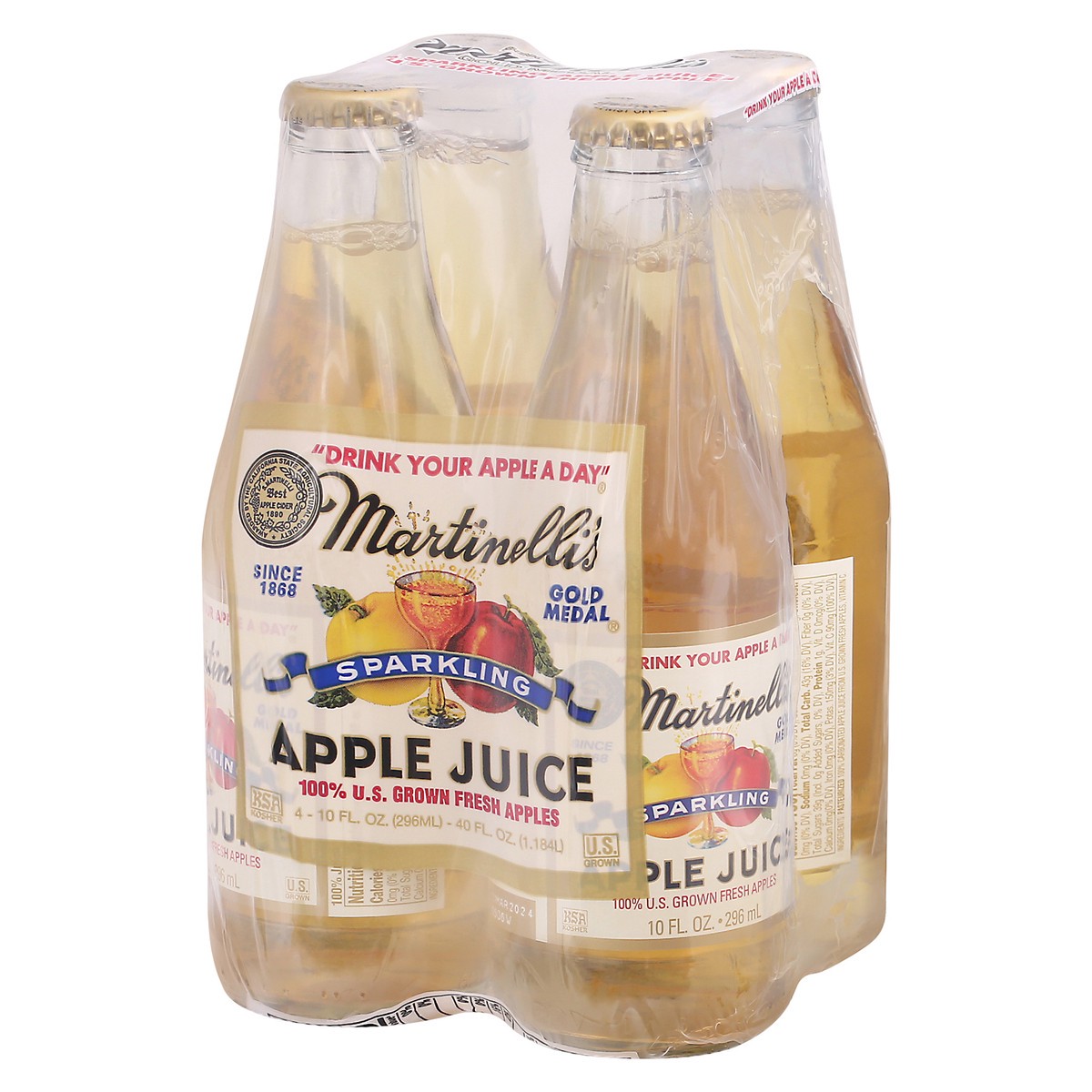 slide 13 of 14, Martinelli's Gold Medal Sparkling Apple Juice, 4 ct; 10 fl oz