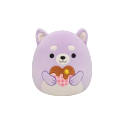 Squishmallows Lavender Shiba Inu Holding Heart Waffle Plush